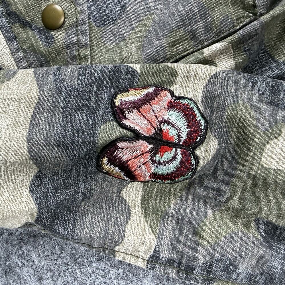 GAP Jacket Women XS Green Camo Butterfly Utility Military Grunge - Picture 9 of 16